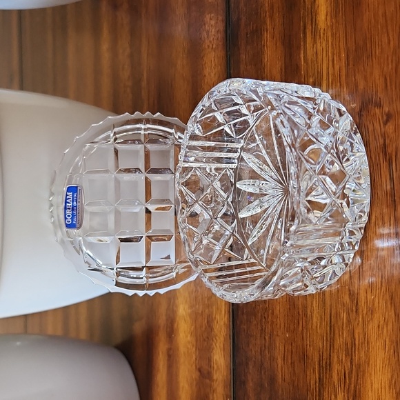 Gorham Round Crystal Cut Jewelry Trinket/Candy Dish with Lid - Picture 1 of 16